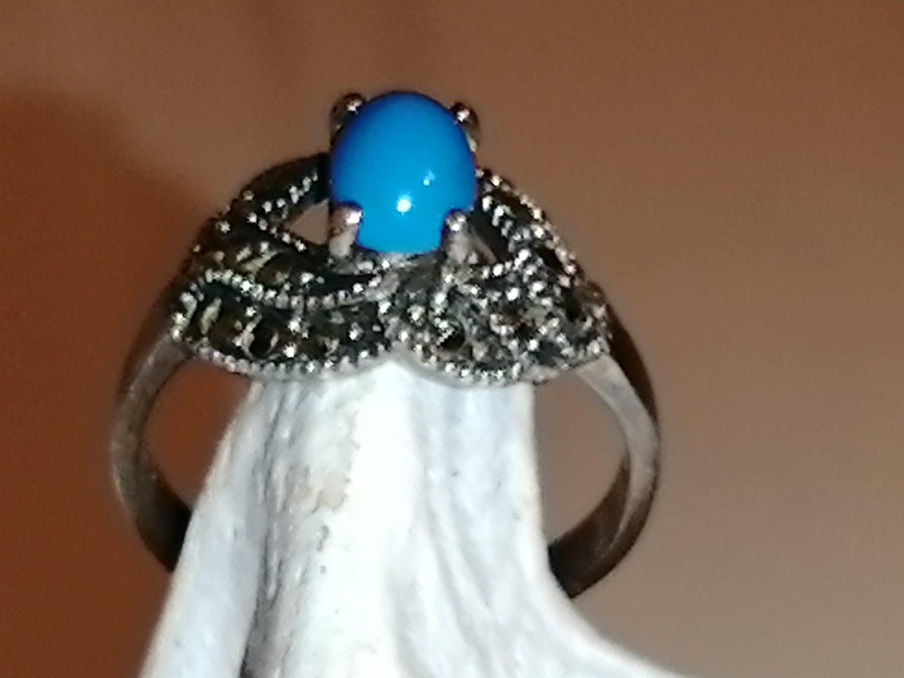 Anelli: 925 SILBER Ring mit blauem Stein – Usato da Nunningen venduto da mochflo 2