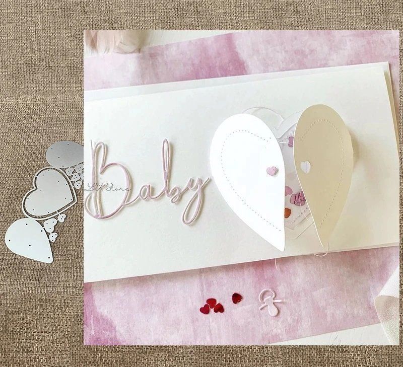 Ballon-Stanzschablone Herz-Form - Für Scrapbooking, Kartenbasteln & Valentinstag-Deko