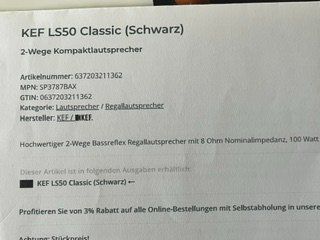 Kef Casse acustiche: KEF LS50 Classic Schwarz Regallautsprecher – Nuovo (secondo la descrizione) da Embrach venduto da Frasm 5