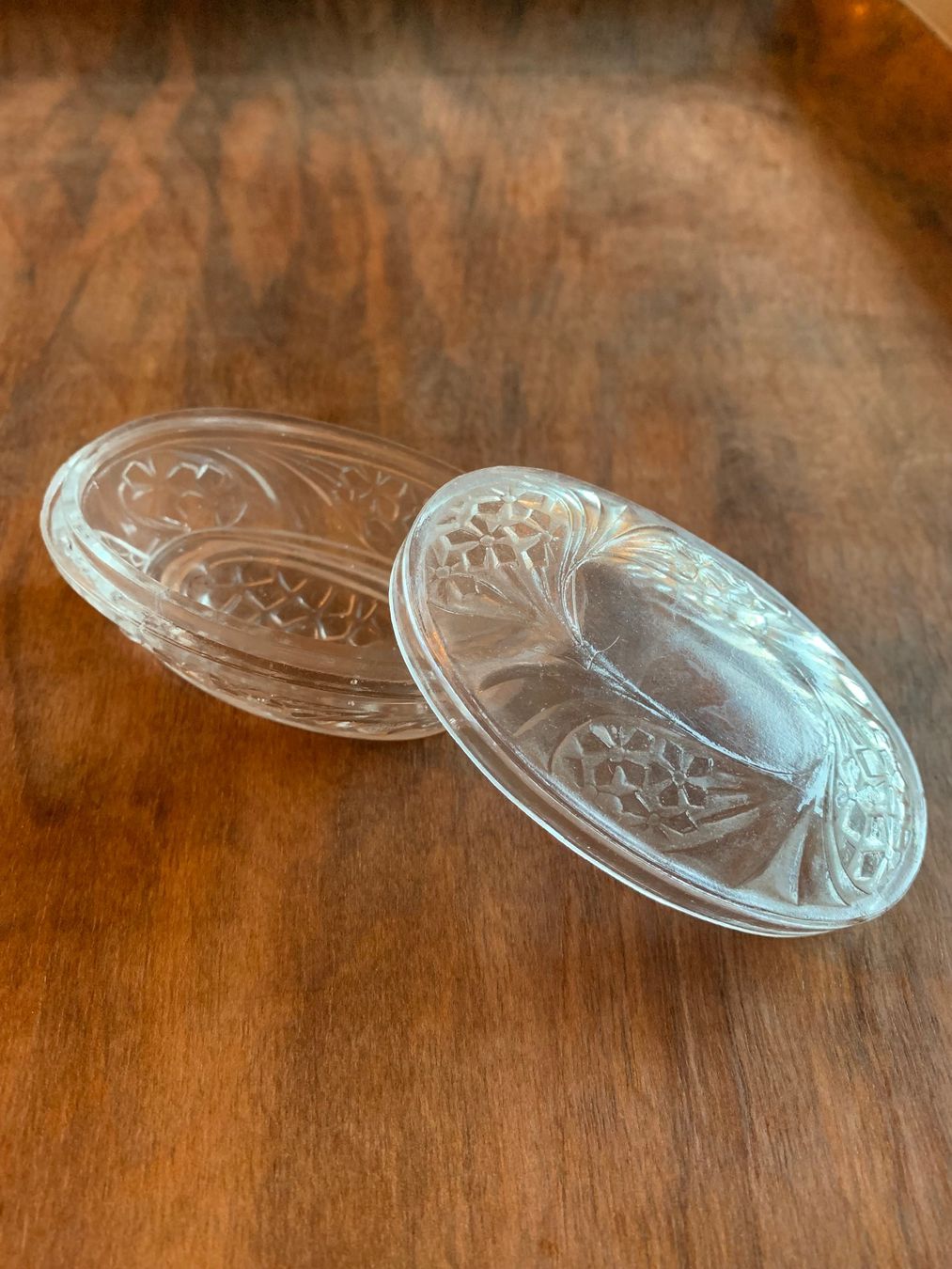 Bicchieri: kleine antike Dose Pressglas Glas – Usato da Thun venduto da Crown7 1