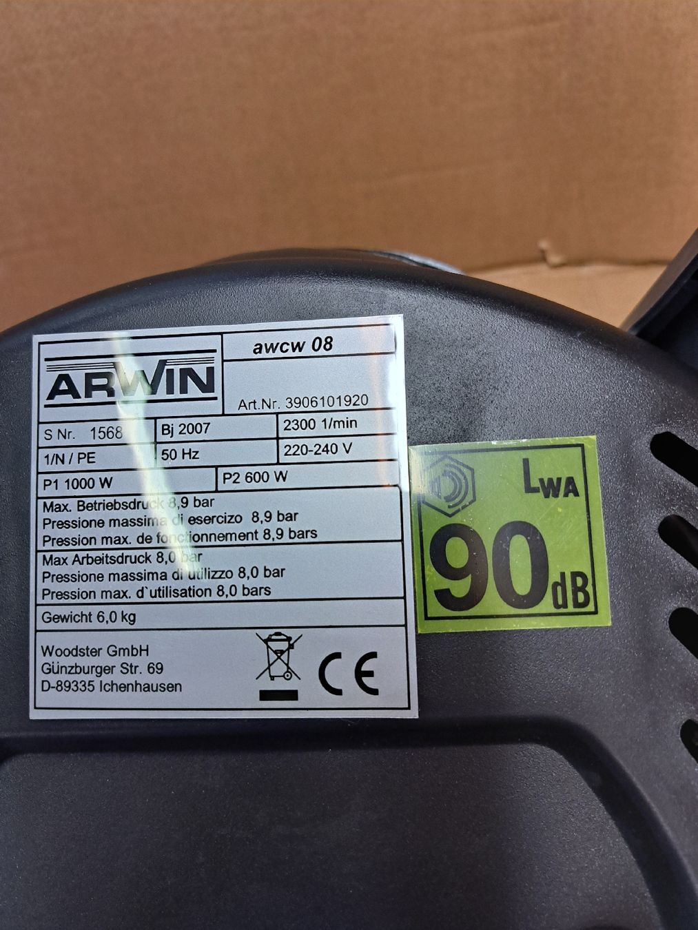 Compresseurs:  Kompressor ARWIN awcw 08 1000W Unbenutzt – Neuf avec emballage d'origine à Ebikon par inf_9pqv 2