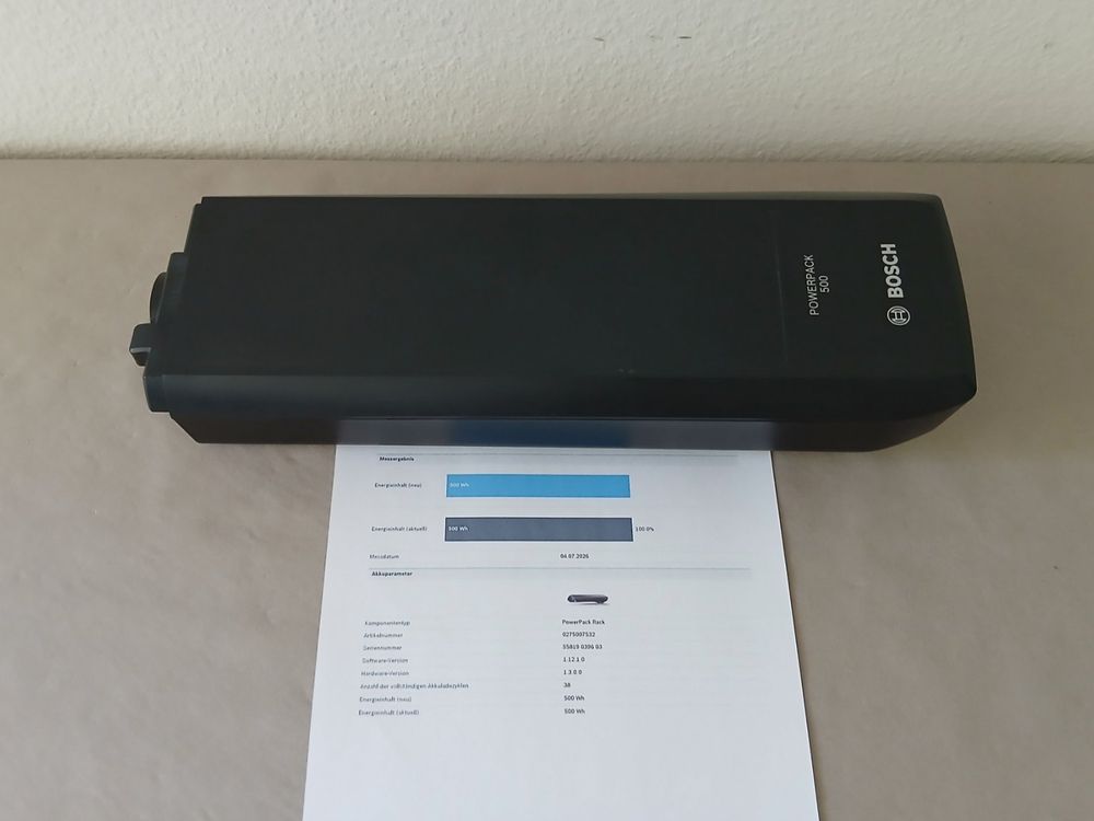 Bosch Powerpack 500 Gepäckträger Akku mit 500Wh +Messbericht (Gebraucht ...