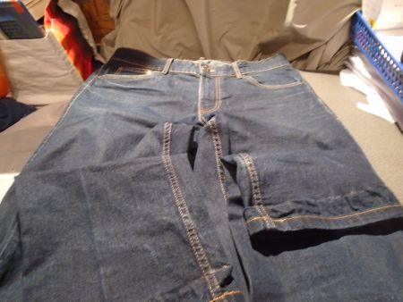 Jeans Grösse 48, Tom Ramsey, dunkelblau, helle Nähte