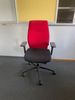 Bürostuhl "DAUPHIN" rot/schwarz mit Armlehne