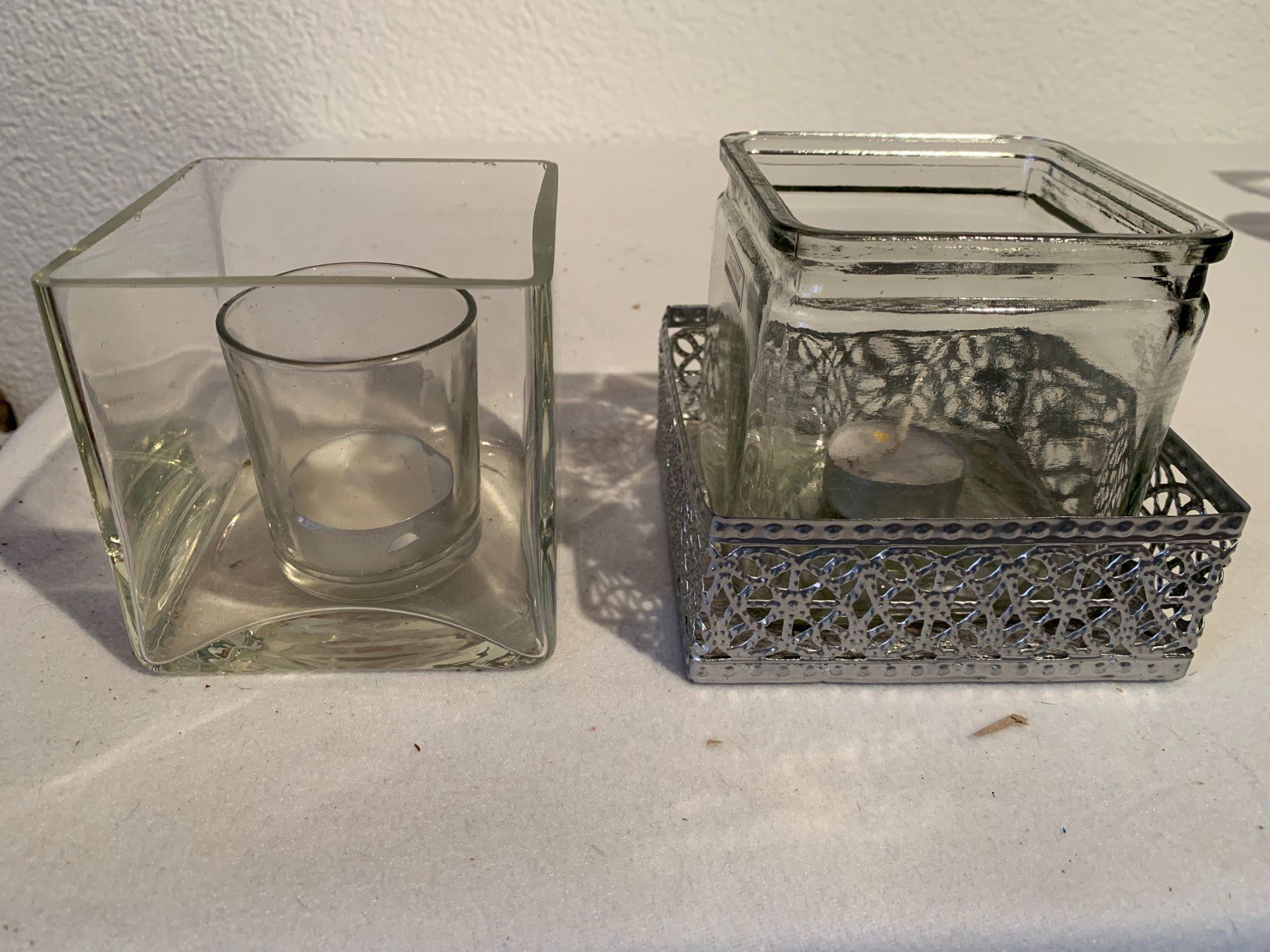 Candele: 2 Teelichter aus Glas    30. – Usato da Schötz venduto da amore14