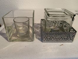 2 Teelichter aus Glas    30.