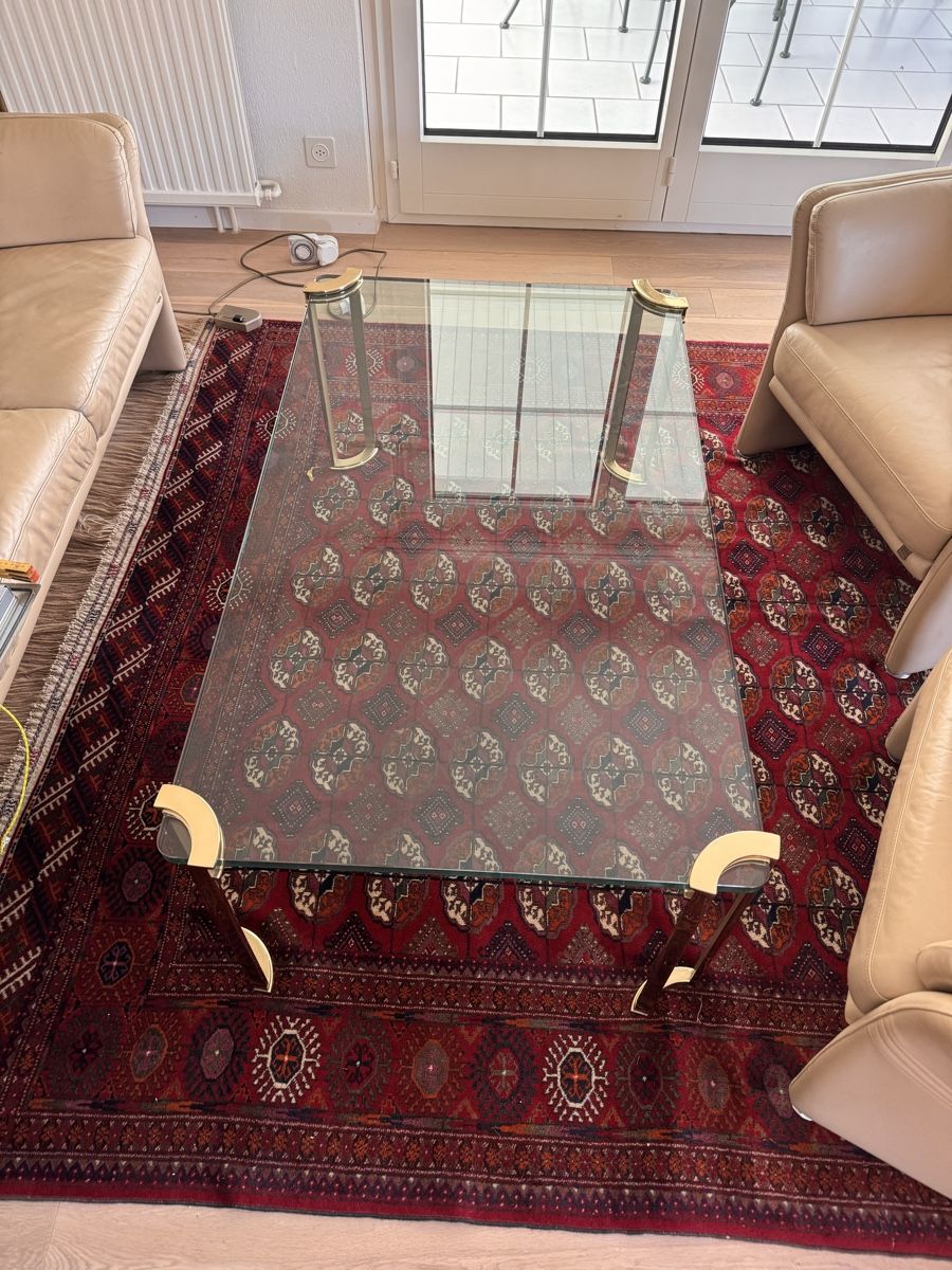 Gläser: Couchtisch Glas Messing Gestell moderner Stil gebraucht – Gebraucht aus Birmensdorf ZH von DinoC13