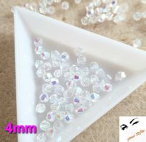 50 Stk.Glas- Perlen 4mm shiny milky white AB
