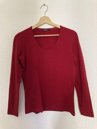 T-shirt col V rouge manches longues - Navyboot - Taille L