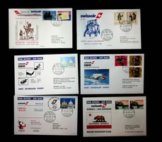 SUISSE  POSTE AÉRIENNE  6 VOLS SWISSAIR  1990-1991 /U135