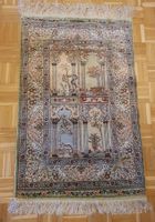 Seidenteppich/Wandteppich 65x100 handgeknüpft mit ZERTIFIKAT