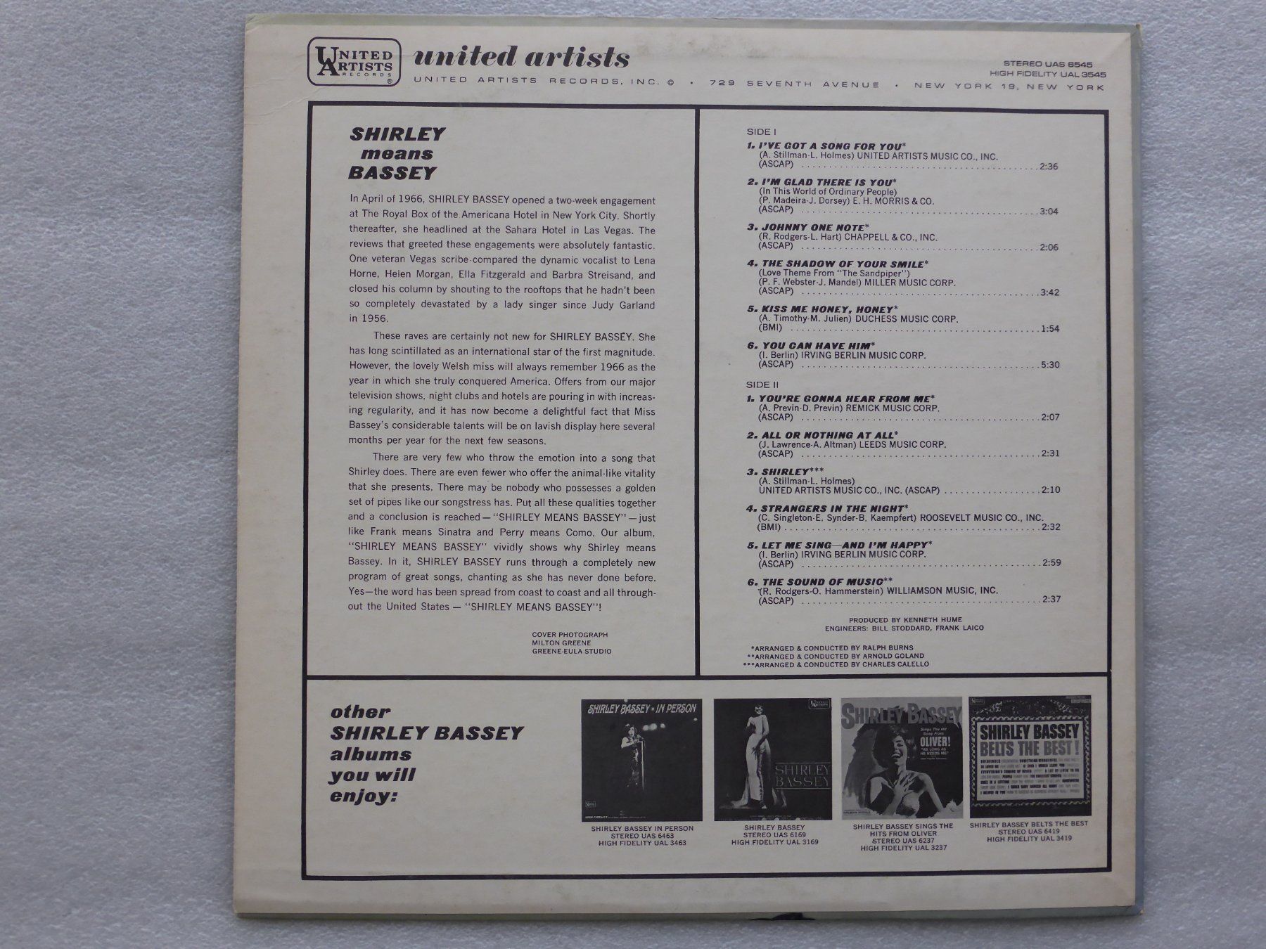 Dischi in vinile: VINYL  LP   SHIRLEY BASSEY – Usato da Küssnacht am Rigi venduto da Sunnestrahl 3