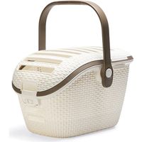 Curver Transportbox Katze Hund Rattanoptik Weiss Box