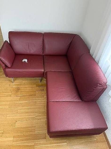 Sofas: Ecksofa dunkel Rot, Leder – D'occasion à Tägerwilen par cici123 1