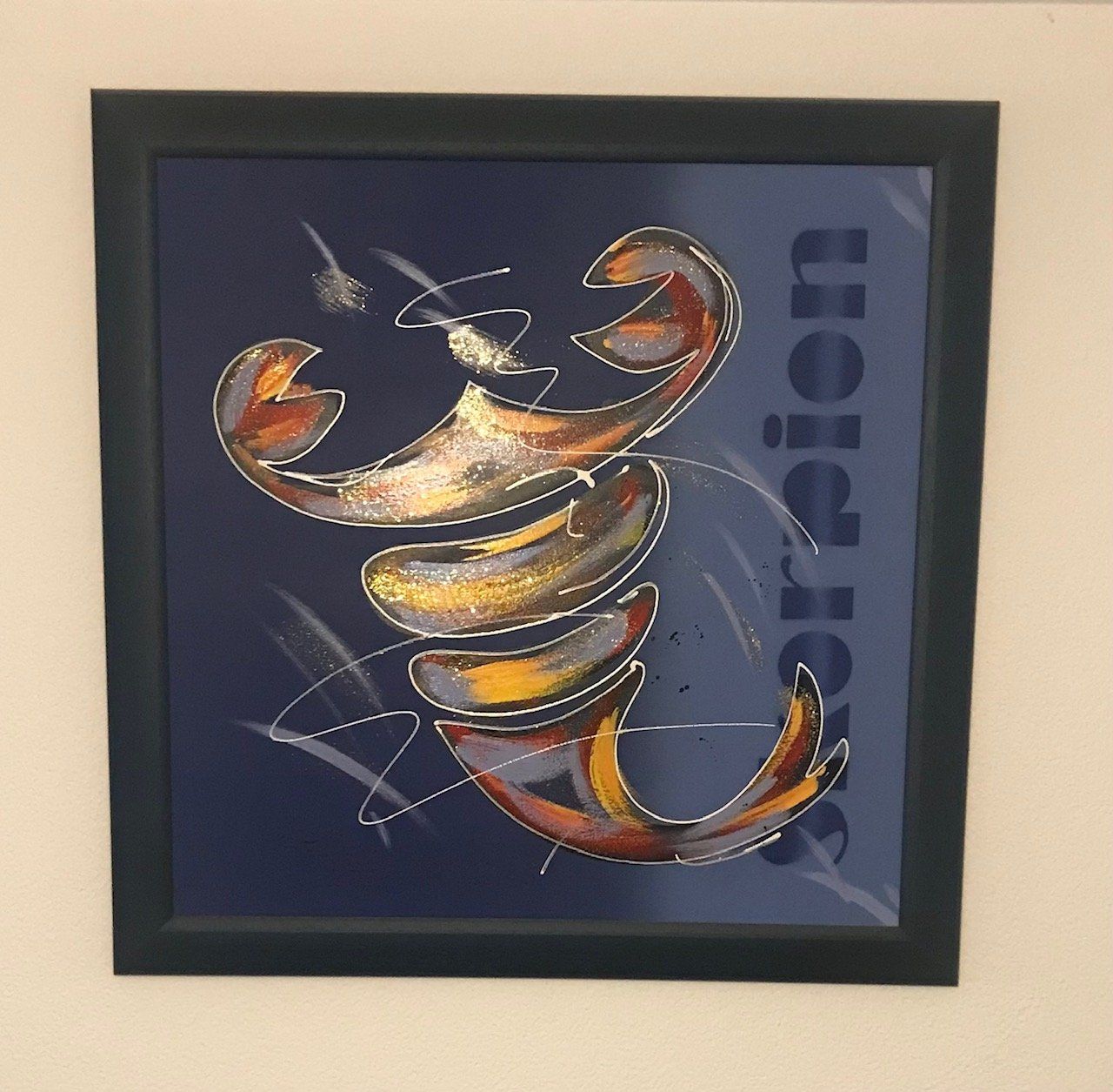 Foto & Immagini: Sternzeichen Bild "Skorpion" Holzrahmen Blau, Wandbild – Usato da Hinwil venduto da KisRacing 1