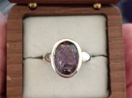 Bague en  Argent 925 avec Améthyste, Taille 58 – Élégante ✨