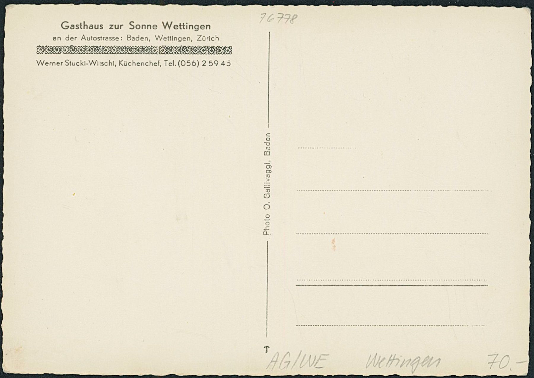 Cartoline postali: AG Wettingen – Nuovo (secondo la descrizione) da Schindellegi venduto da Jonathan77 1