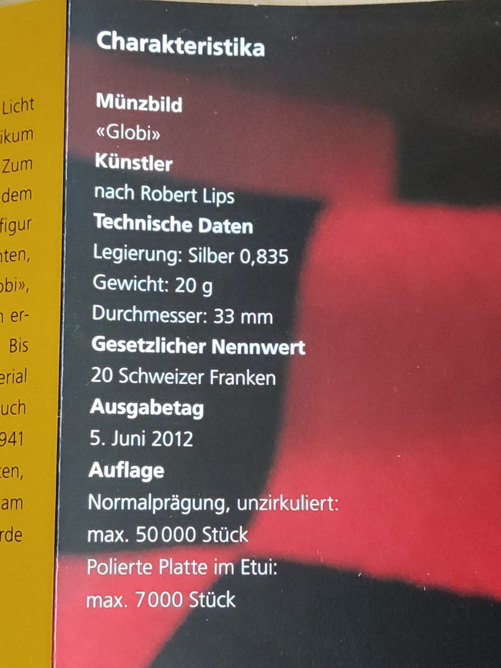 Fumetti: Globi INFOBLATT Silber Sondermünze – Nuovo (secondo la descrizione) da Laufen venduto da Sunjupite7 3