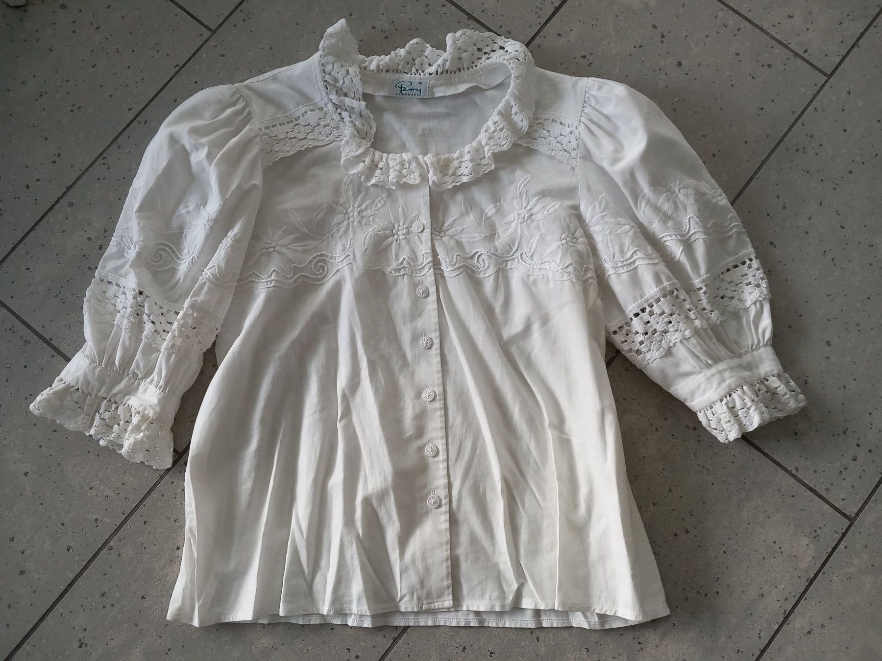 Camicette: Weisse Bluse,Gr.40,Perry Landhaus – Usato da Malters venduto da Wahni81