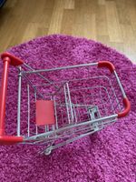 Mini Einkaufswagen Metall rot/silber neu