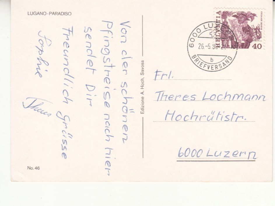 Cartoline postali: Lugano Paradiso 1980 – Usato da Bürglen TG venduto da StampGraf 1