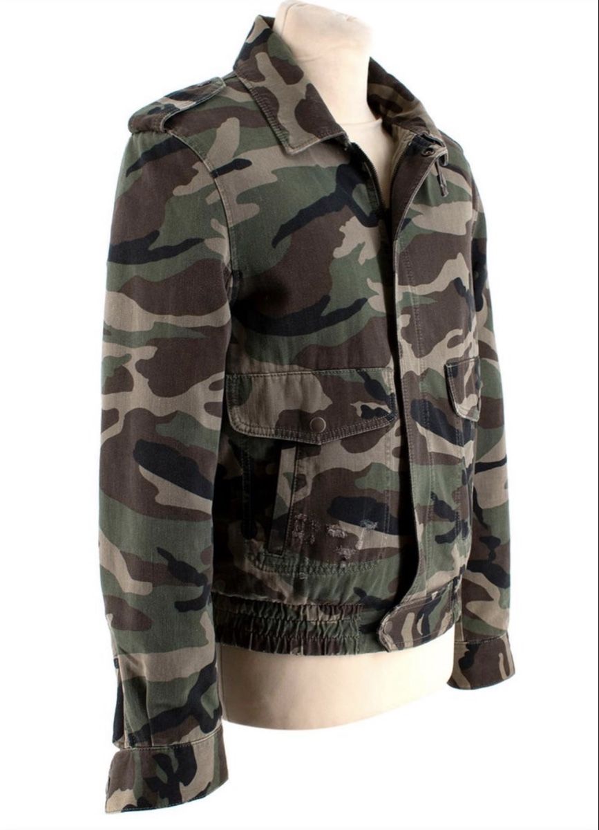 Saint Laurent Giacche: Saint Laurent Green Camouflage Aviator Jacket – Usato da Langenthal venduto da lau_vv9q 2