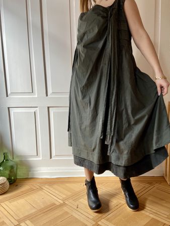Rundholz Dip Layered Ribbon Ruche Asymmetric Dress Lagenlook