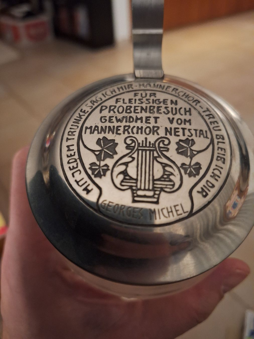 Bicchieri: Deckelglas von 1913 Männerchor Netstal – Usato da zumikon venduto da lotegrandote