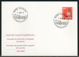 1993, FDC, Zugunsten der Kapellbrücke in Luzern (2)