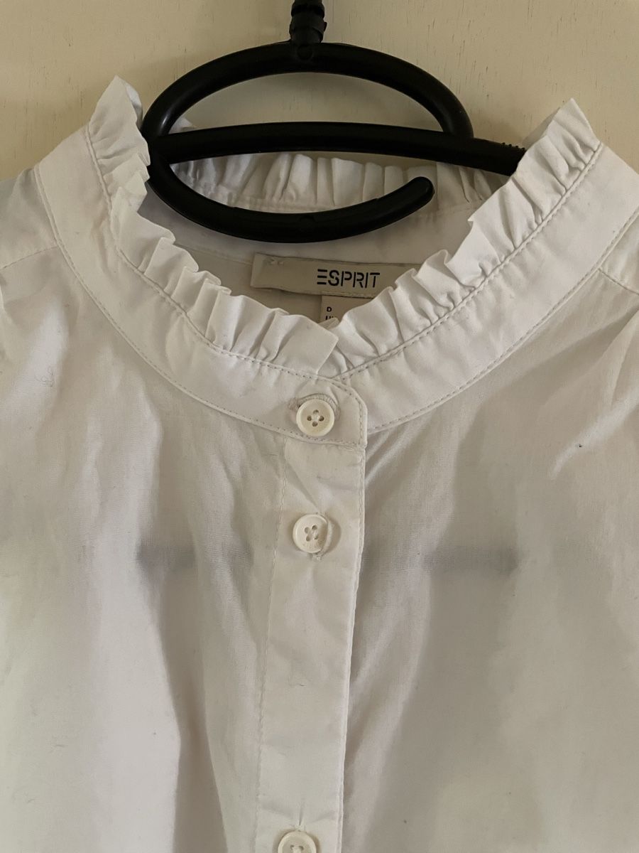 Esprit Camicette: Esprit Bluse 38 weiss Rüschenkragen – Nuovo (secondo la descrizione) da Bertschikon Gossau venduto da kel_wf2y 1