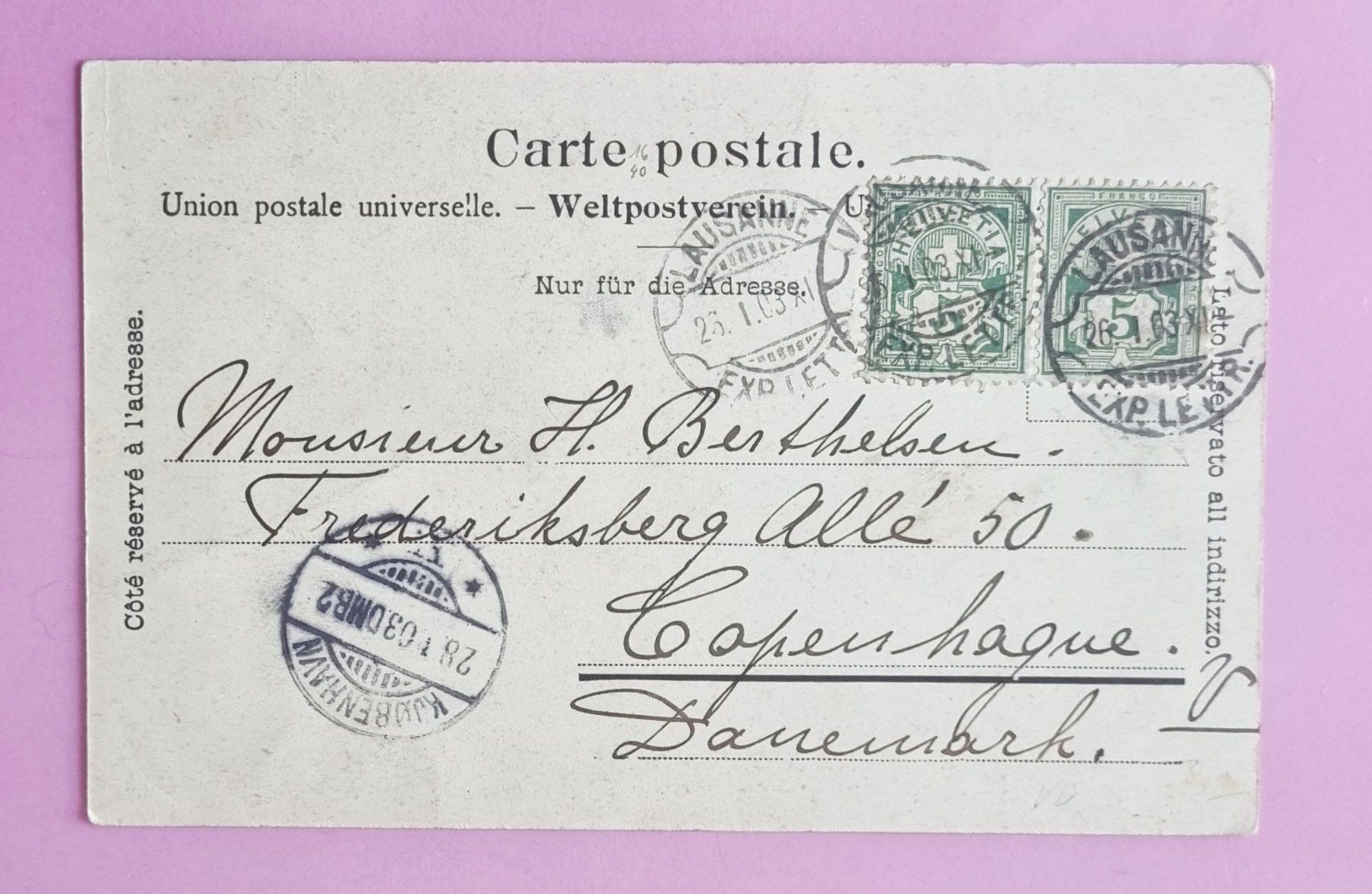 Ansichtskarten: Lausanne - Funiculaire Ouchy - Chemin de Fer - 1903 – Gebraucht aus Rothrist von RROENK 1