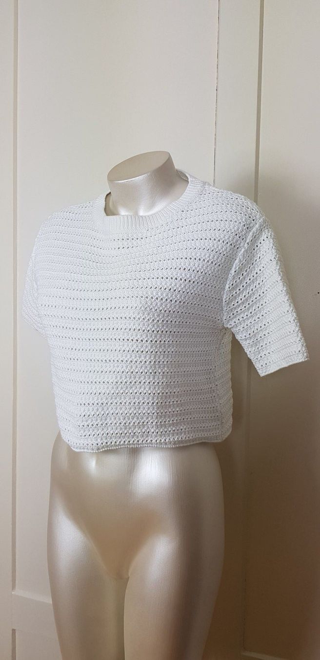 Mango Maglioni & Felpe: Pulli, Kurzarm, MNG, Häkelpulli, oversize, Crop, Gr. S – Usato da Uster venduto da Astral 1