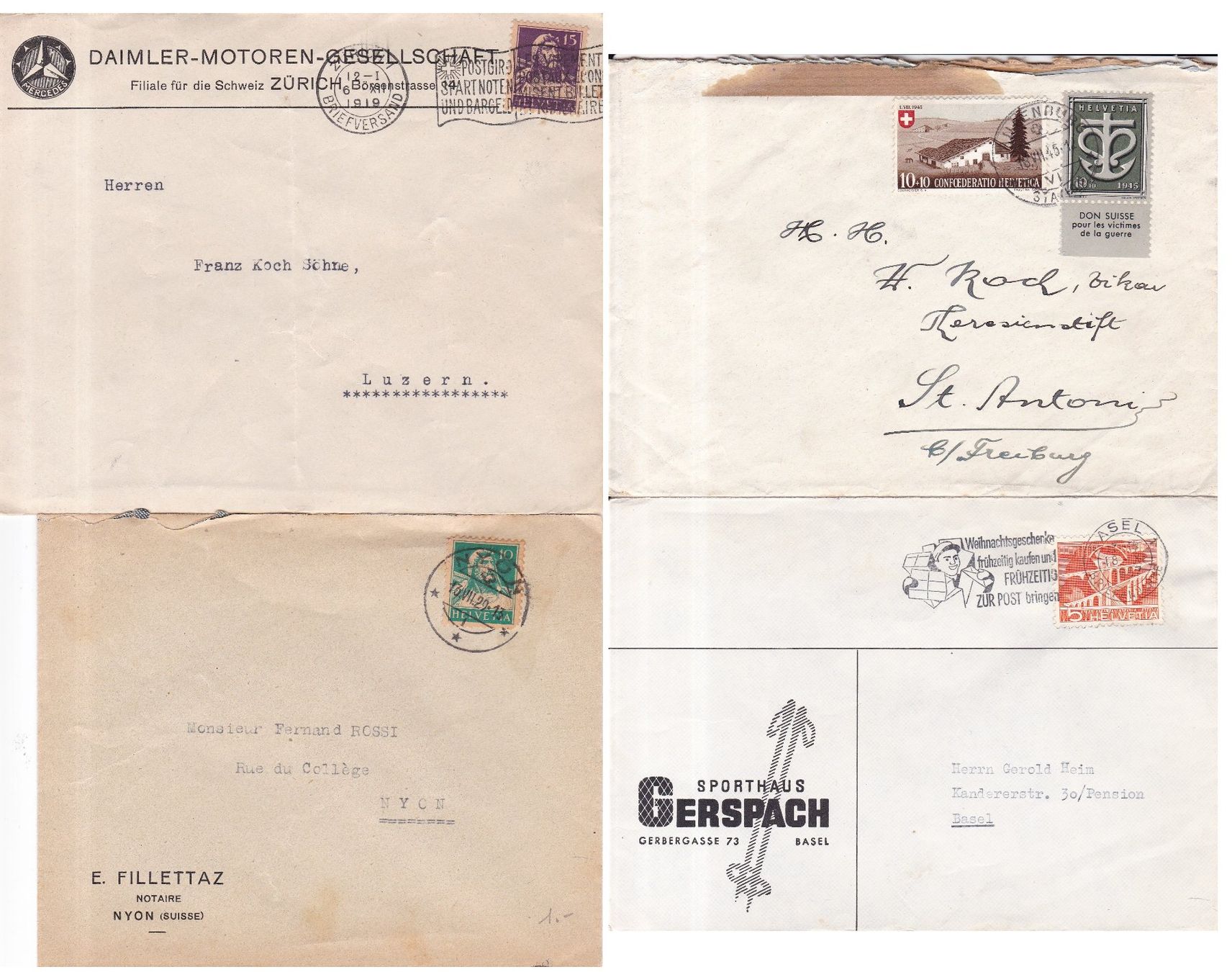Alle Briefmarken: 44 Stk. Alte CH Briefe, Postkarten, Belege – Gebraucht aus Münchwilen AG von Nesar 4