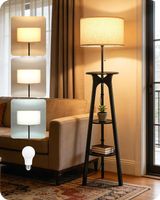 Stehlampe Dimmbar Dreibeinige Holz mit 3 Regalen