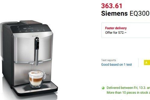 Siemens Kaffeemaschinen & Espressomaschinen: Siemens EQ300 Kaffeemaschine  / machine à café – Gebraucht aus Collonges von arashee 4