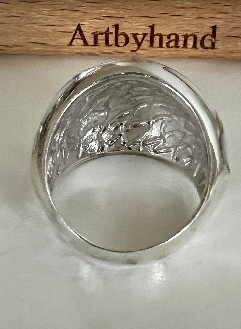 Ringe: Statement Ring 925Silber & kunstvolle Perlmutt Intarsien 15g – Gebraucht aus Ruswil von artbyhand 8