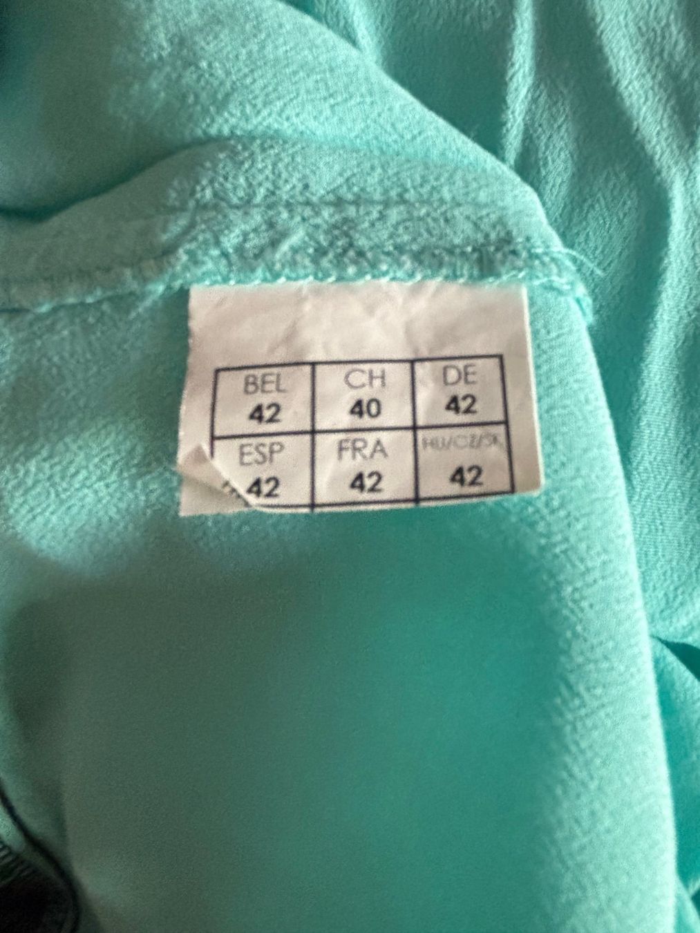 Promod Top: Haut turquoise avec col noir, taille 40 – Usato da Grand-Lancy venduto da hip_2rbd 2