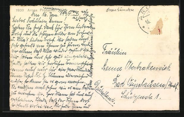 Cartoline postali: AK Arosa, Teilansicht mit Prätschli – Usato da Berlin venduto da bartko-reher 1