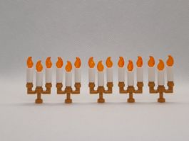 Lego 5 Stk. Kerzenständer mit Kerzen und Flammen