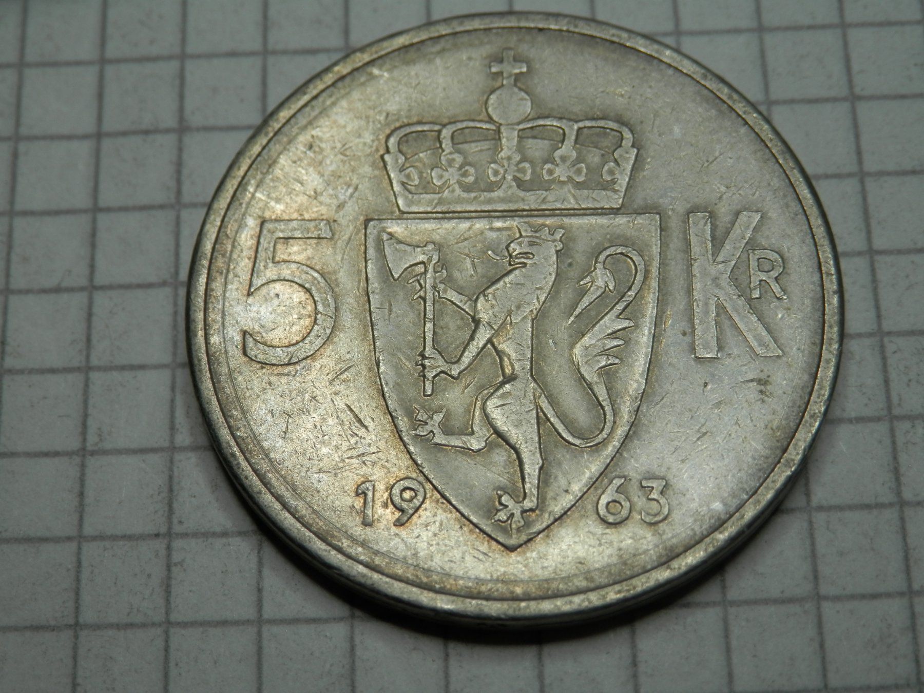 Tutti le monete: Norwegen  5 Kronen, 1963 – Usato da Weiach venduto da weiach81