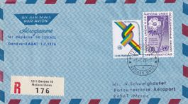 Erste Luftpost  Genf - Rabat 1976, ab UNO