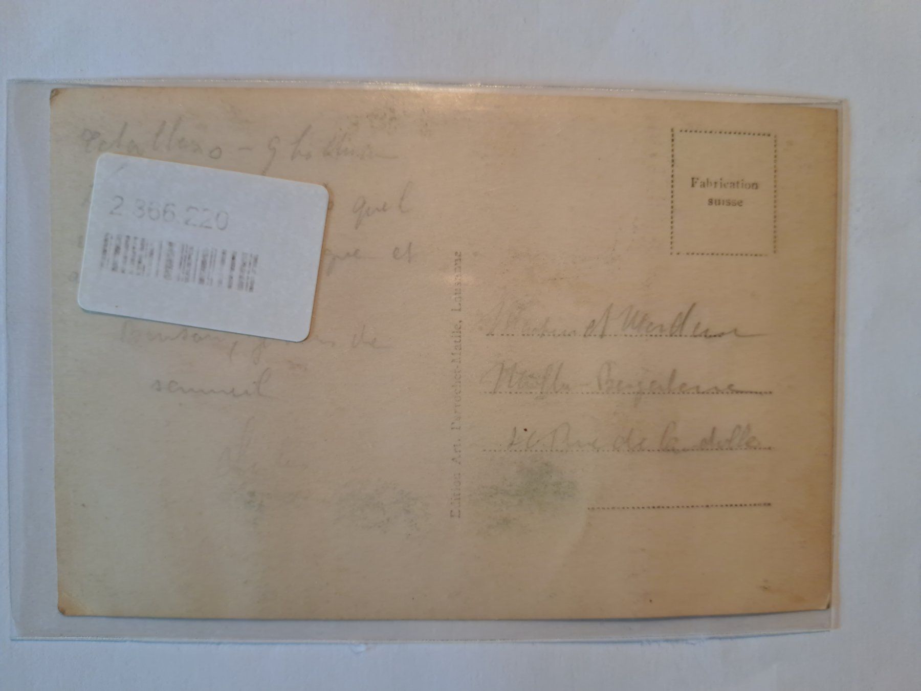 Ansichtskarten: Ancienne CP d'Echallens - Le Château 1940 – Gebraucht aus Pailly von jme99 1