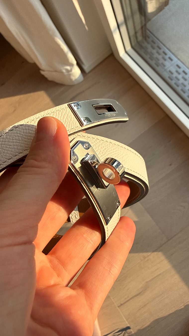 Hermès Cinture: Hermes Belt Kelly 18 Silver White NEW – Usato da Kilchberg ZH venduto da selinaonadn 1