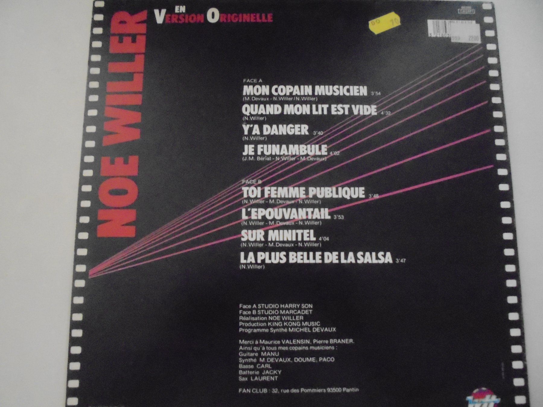 Dischi in vinile: Noé Willer " En Version Originelle " Synth-Pop / Disco – Usato da Crissier venduto da Promopost 1