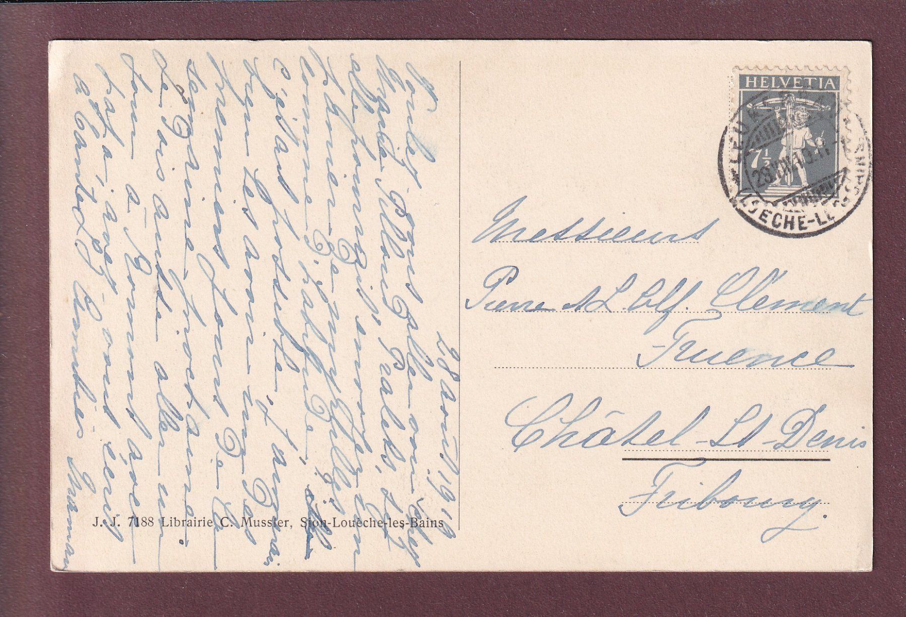 Ansichtskarten: Passage de la GEMMI - 1919 – Gebraucht aus Pully von nicecards 1