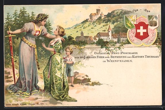 Cartes postales: Litho Weinfelden, Offizielle Fest-Postka – D'occasion à Berlin par bartko-reher