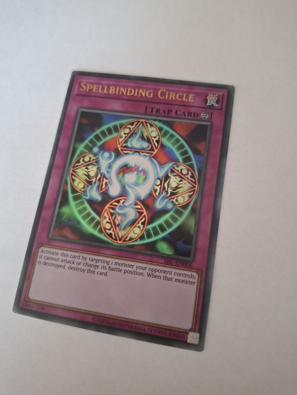 Yugioh Carte collezionabili: Yu-Gi-Oh Spellbinding Circle SRL-EN006 Trap Card – Usato da Stoos SZ venduto da AmstiM