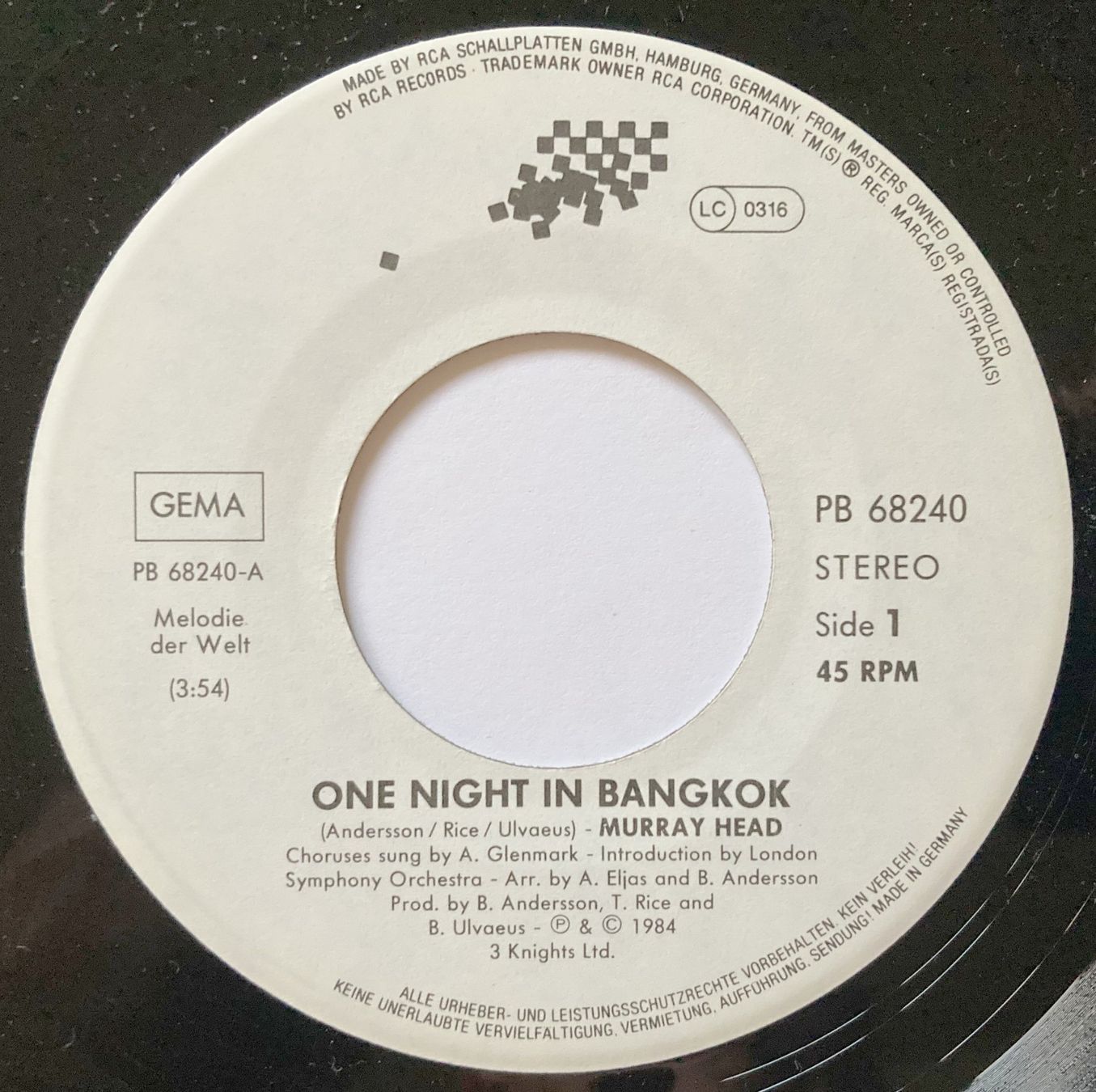 Schallplatten: MURRAY HEAD - ONE NIGHT IN BANGKOK – Gebraucht aus Bottens von hotter-than-hell 2