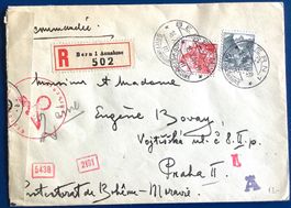 1944 - R- Zensurbrief Deutsches Reich / Bern - Prag