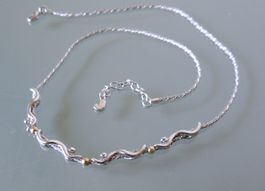 Rhodinierte Silber 925 / Gold 750 Halskette